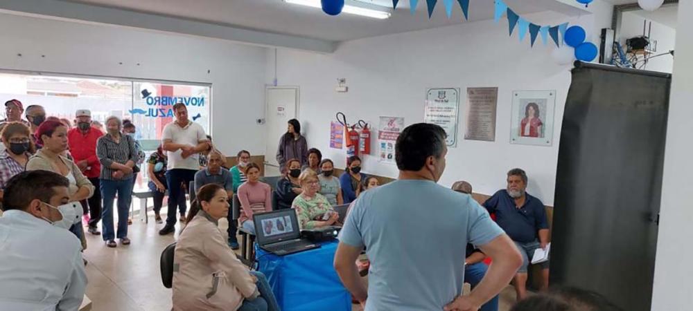 A programação com ações voltadas ao público masculino continuou até o dia 30 de novembro com o desenvolvimento de palestra sobre câncer de próstata, solicitação de exames laboratoriais, testes rápidos, exercícios de alongamento, rodas de conversa, as quai
