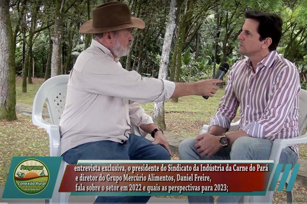 Jornalista LIma Rodrigues e o o presidente do Sindicato da Indústria da Carne do Pará e diretor do Grupo Mercúrio Alimentos, Daniel Freire