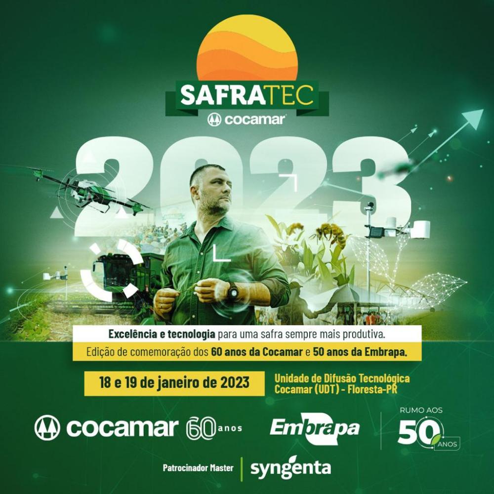 A 35ª edição do Safratec, programada para esta quarta e quinta-feira (dias 18 e 19/1) na Unidade de Difusão de Tecnologias (UDT) da cooperativa em Floresta, região de Maringá