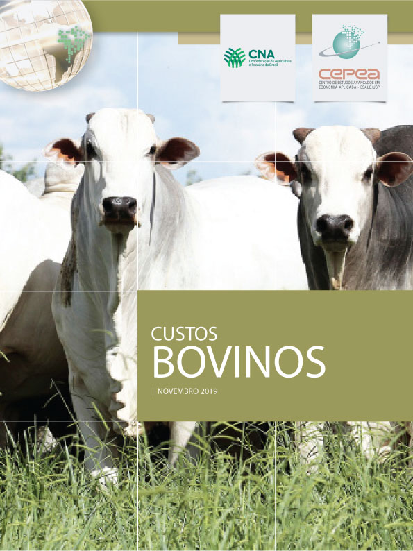 Cepea e CNA divulgam custos de produção de bovinos.