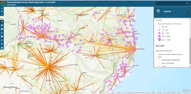 Sistema traz redes e conexões entre as cidades, principalmente as das atividades agropecuárias