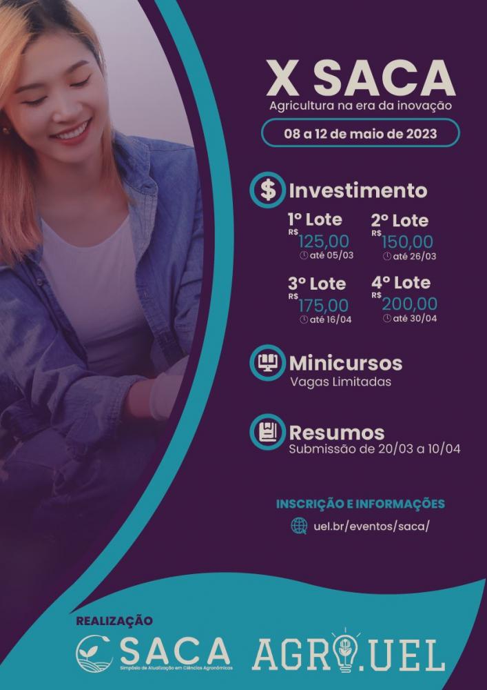 O SACA é um evento anual que reúne profissionais e estudantes da área de ciências agronômicas para atualização e troca de conhecimentos.