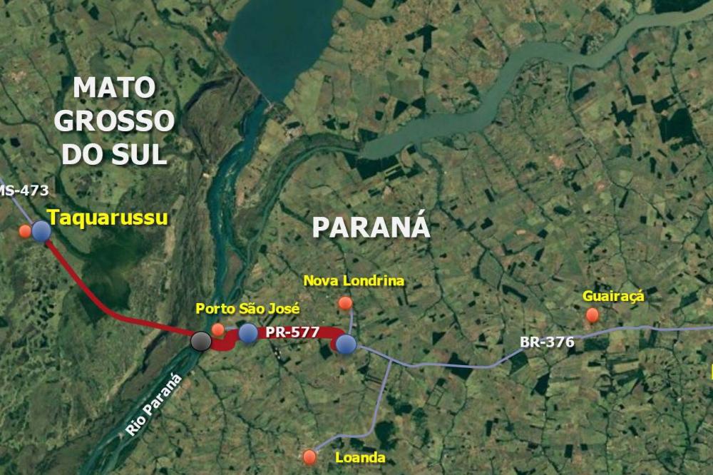 Estado homologa contratação de estudos para construção de ponte na divisa com o MS Foto: DER-PR