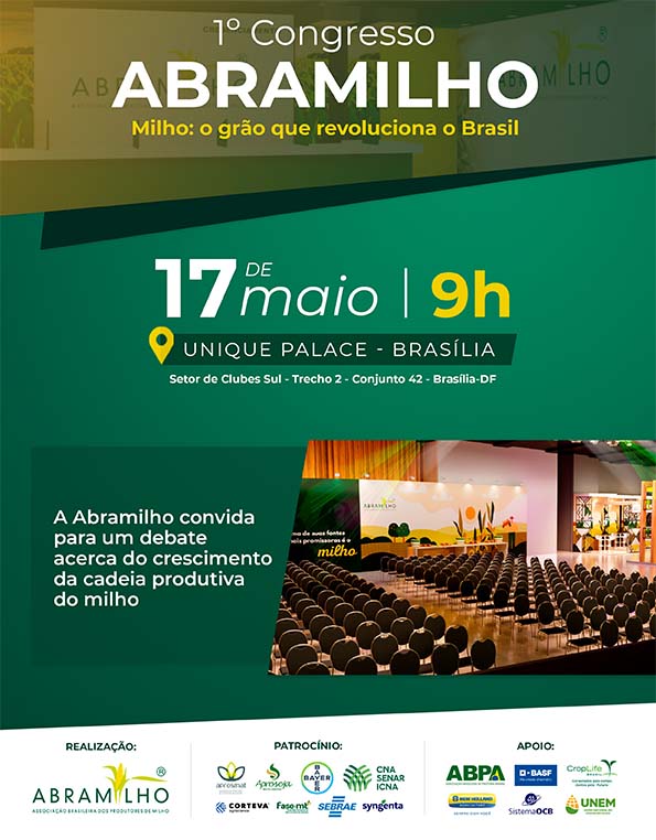 O 1º Congresso Abramilho é uma oportunidade única para reunir especialistas, autoridades e produtores de milho para discutir as tendências, oportunidades e desafios de produção.