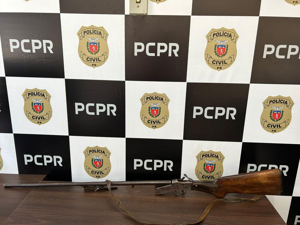 Prisão em flagrante: Polícia Civil de Piraí do Sul apreende arma de fogo durante ação após denúncia anônima. Foto Policia Cívil