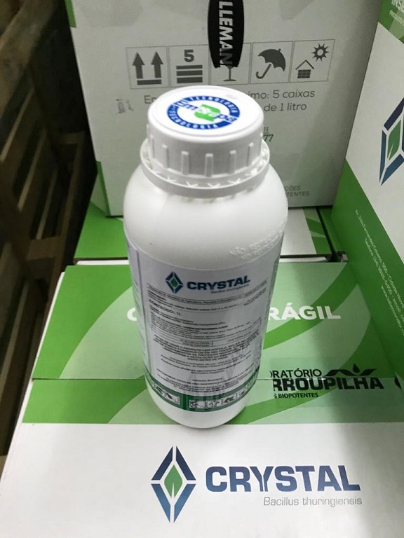O Crystal é um produto biológico à base da bactéria Bacillus thuringiensis e produz altas quantidades de esporos e cristais das proteínas Cry e da Vip3
