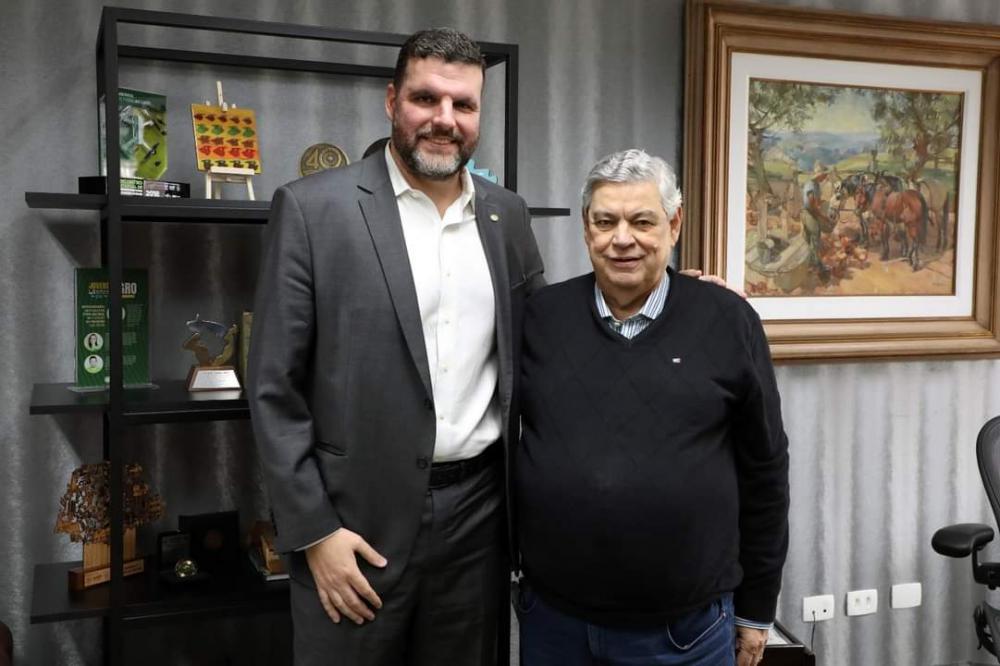 Deputado Federal Pedro Lupion, Presidente da Frente Parlamentar Agropecuária (FPA), e o presidente da Faep. Ágide Meneguette. Foto Divulgação