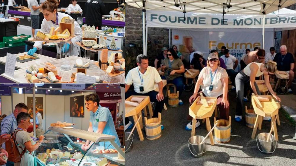 O evento na França também proporcionou experiências vivenciais na produção de queijos.