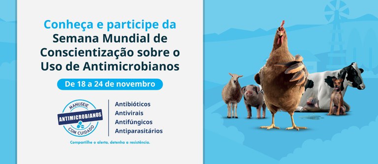 A campanha busca aumentar a compreensão da resistência aos antimicrobianos, que é um dos maiores desafios para a saúde pública global. Mapa