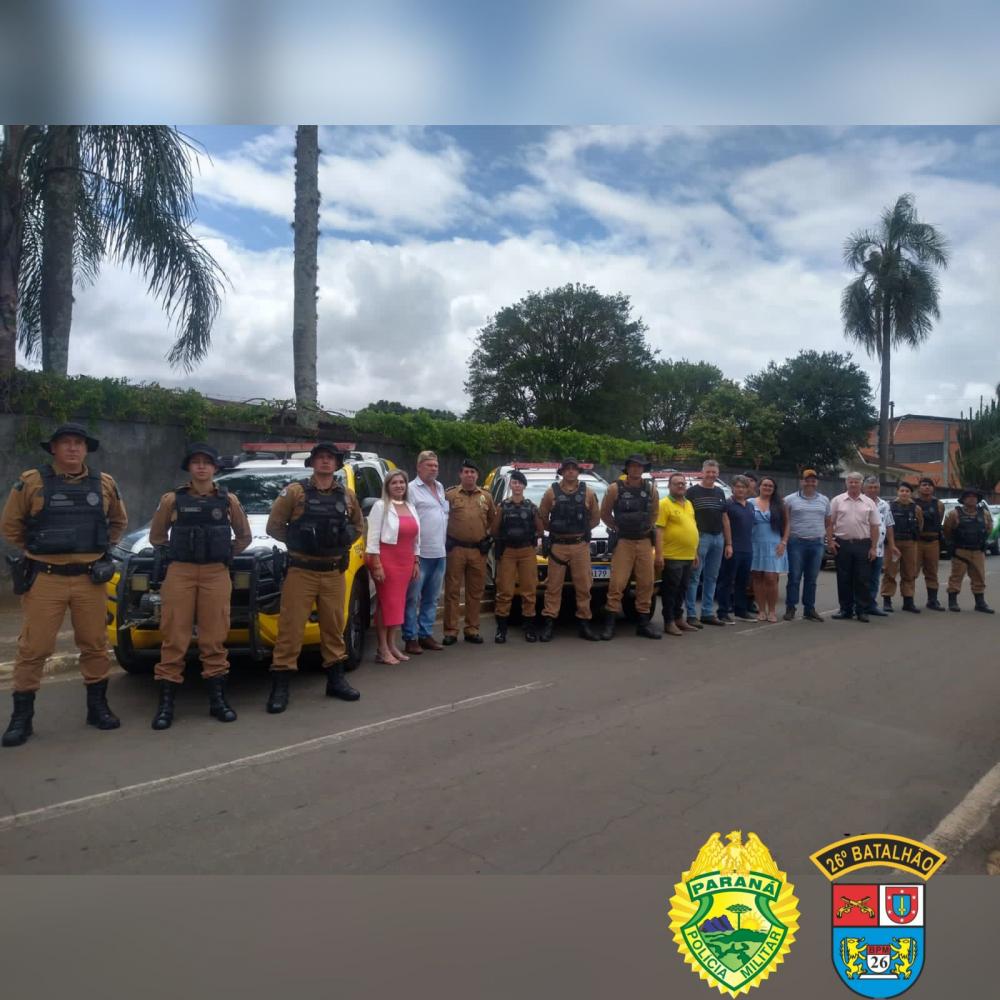 Nova equipe da Patrulha Rural de Tibagi é apresentada à população. Foto Divulgação PM e Sindicato Rural..
