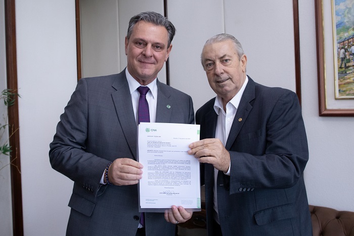 Documento foi entregue pelo vice-presidente da CNA, José Mário Schreiner, na quarta (31), ao ministro Carlos Fávaro