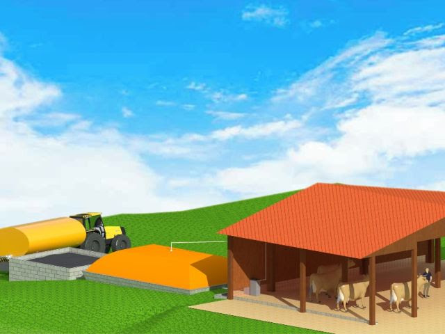 Sistema é simples e de baixo custo, composto por uma caixa de areia, um biodigestor e uma esterqueira. Maquete eletrônica de Gilson Alves