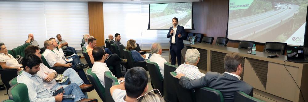 Representantes da EPR Litoral Pioneiro apresentaram o cronograma de obras aos presidentes e diretores de sindicatos dos municípios cortados pelos trechos administrados pela concessionária