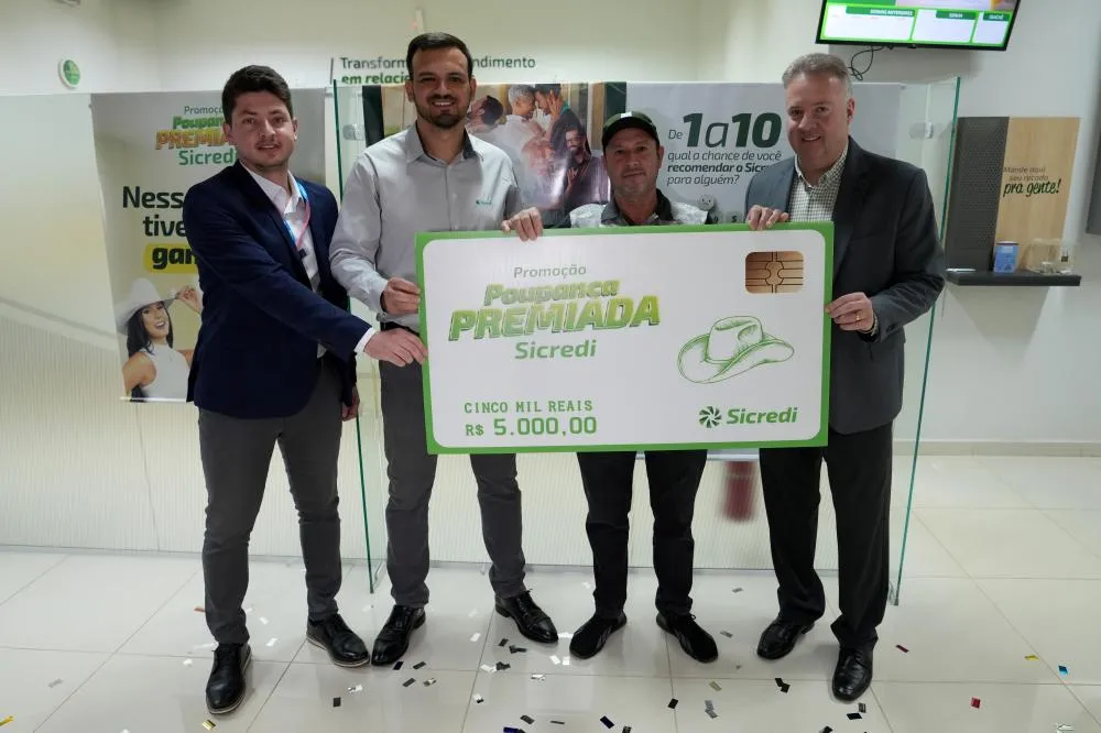 O sorteio semanal contemplou associado da agência Sicredi de Ipiranga