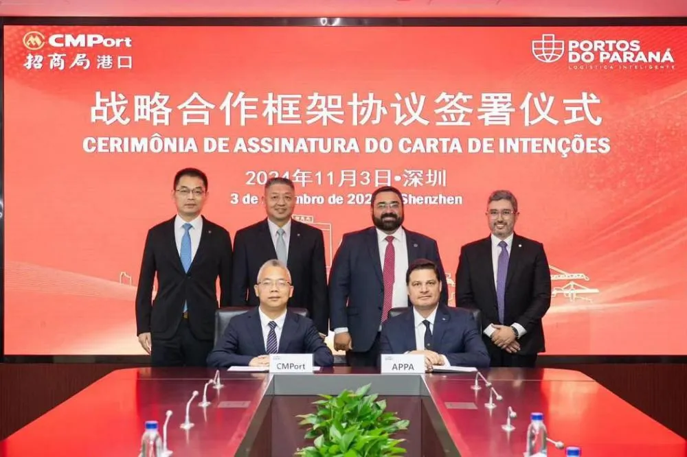 Na China, Portos do Paraná assina carta de intenções com operadora global portuária Foto: Assessoria CMPort