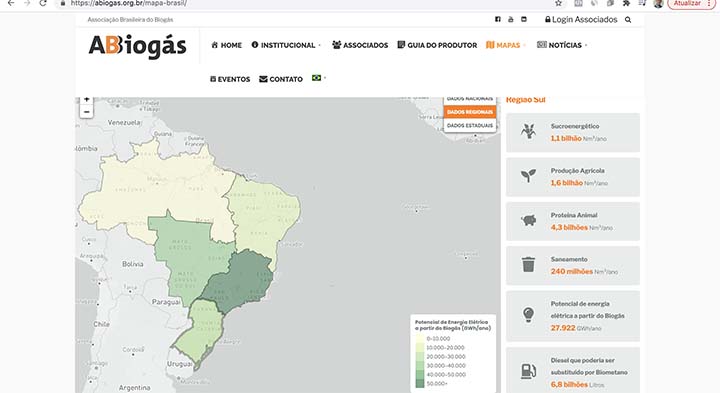 Mapa do Biogás e Guia do Produtor já estão disponíveis no site da associação: https://abiogas.org.br/