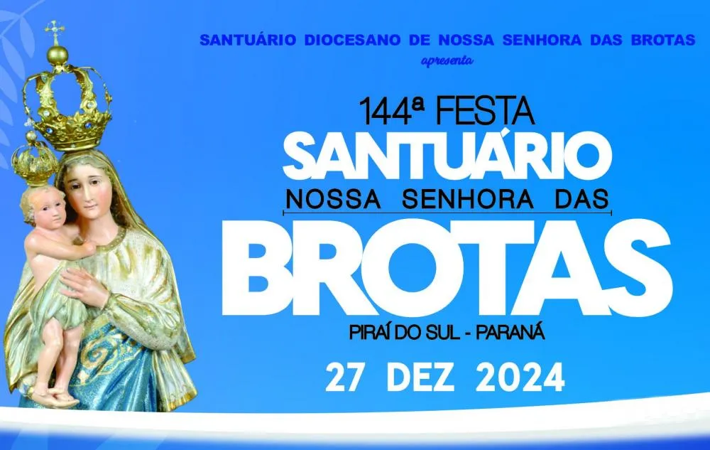 A 144ª Festa de Nossa Senhora das Brotas, em Piraí do Sul, reunirá fieis no dia 27 de dezembro para celebrar a fé e a tradição no Santuário.