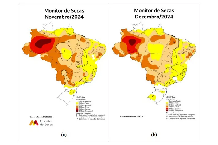 Monitor nacional e Simepar mostram que seca diminui no Norte do Paraná Foto: Divulgação Sedest-PR