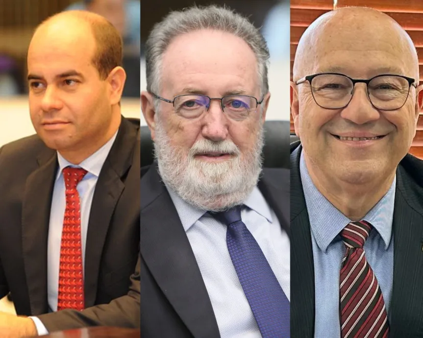 (Esq. p/ dir.) Deputados Evandro Araújo (PSD); Tercilio Turini (MDB); e Luiz Claudio Romanelli (PSD).Créditos:Alep