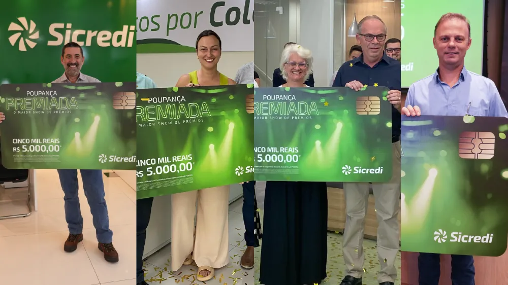 Poupança Premiada Sicredi distribui prêmios recordes e já tem 10 ganhadores no Sicredi Campos Gerais e Grande Curitiba PR/SP