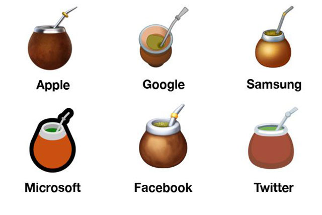 Algumas empresas já desenvolveram artes para representar o chimarrão nos emojis.