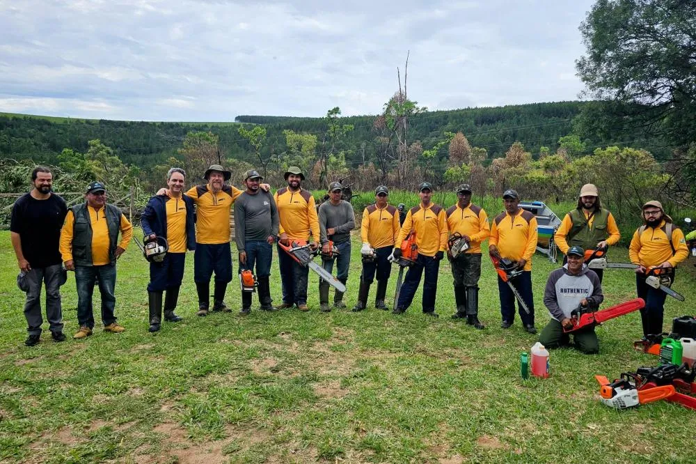 Ação coordenada pelo IAT e pela Iniciativa Campos Gerais promoveu o corte de pinus no Parque Estadual do Vale do Codó, em Jaguariaíva Foto: IAT-Ponta Grossa