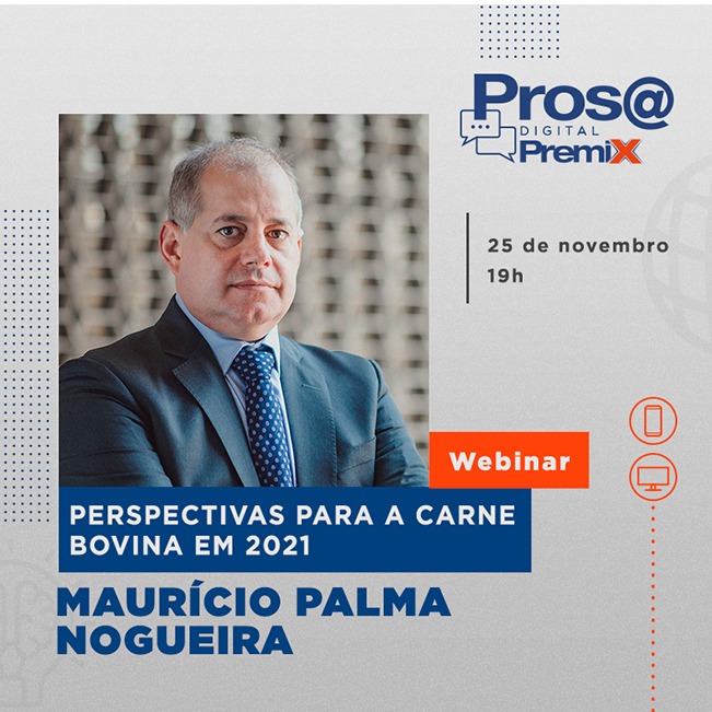 Webinar ao vivo e gratuito irá abordar “Perspectivas para a carne bovina em 2021”.