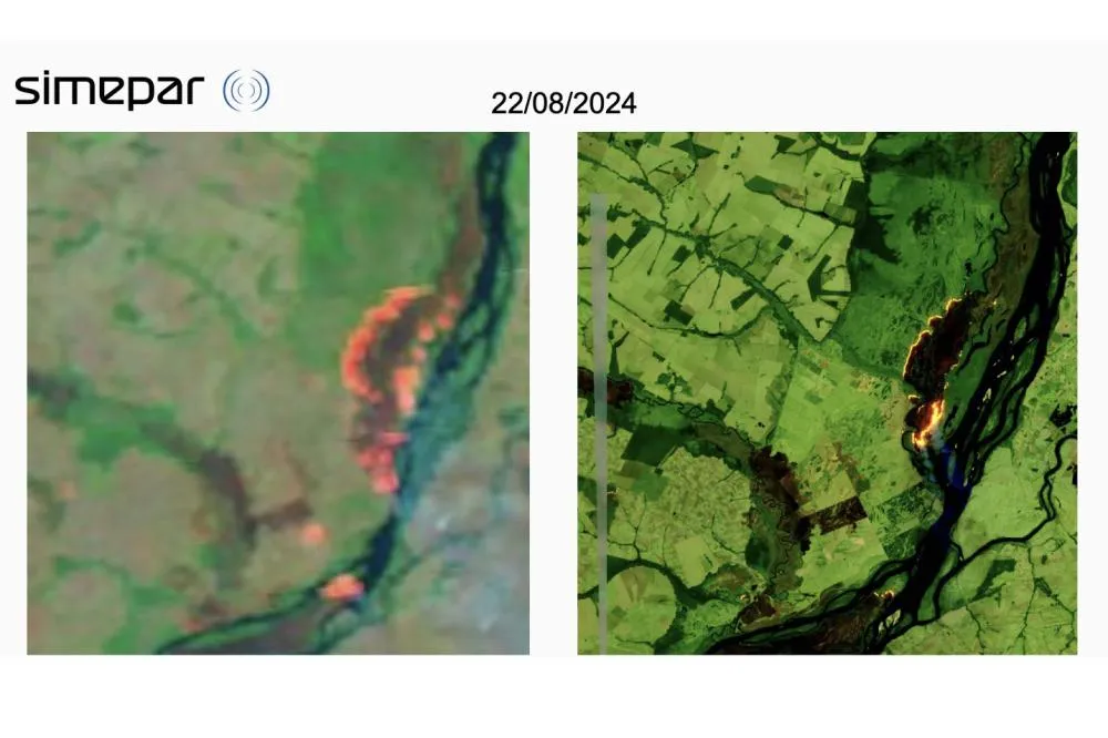 Plataforma do Simepar, VFogo ajuda no combate a incêndios ao detectar focos de calor Foto: SIMEPAR