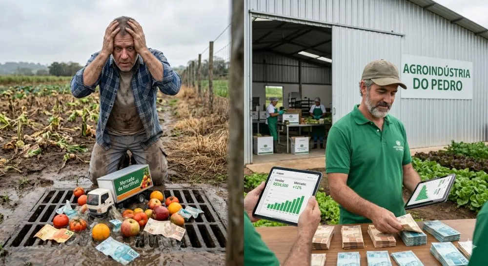 O Dinheiro Está Escorrendo Pelo Ralo — E o Produtor Nem Sempre Está Vendo. Imagem por IA