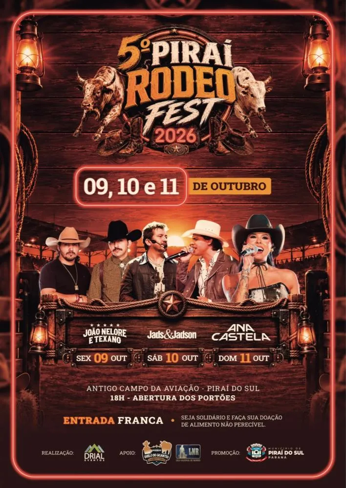 Piraí Rodeo Fest 2026: veja a programação de shows e atrações em Piraí do Sul