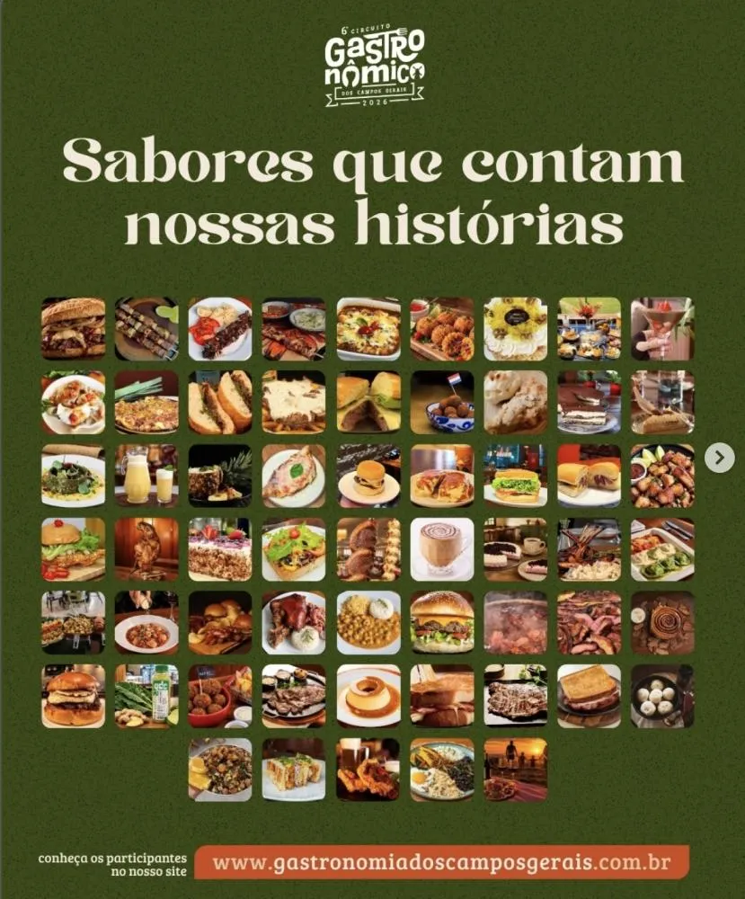 Conheça os 60 pratos do Circuito Gastronômico dos Campos Gerais
