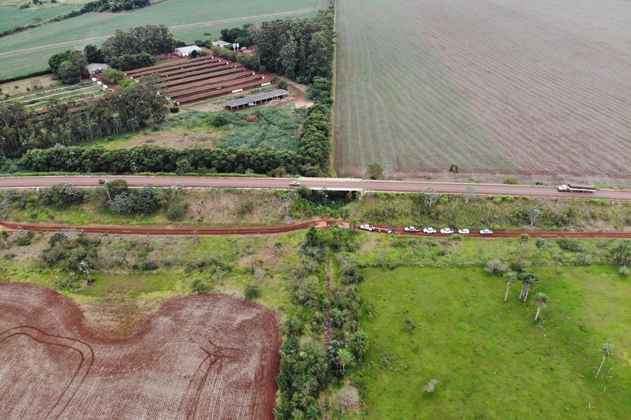 Visita do grupo técnico ao ponto de ligação da nova Ferroeste com a malha oeste. Foto Gilson Abreu/AEN