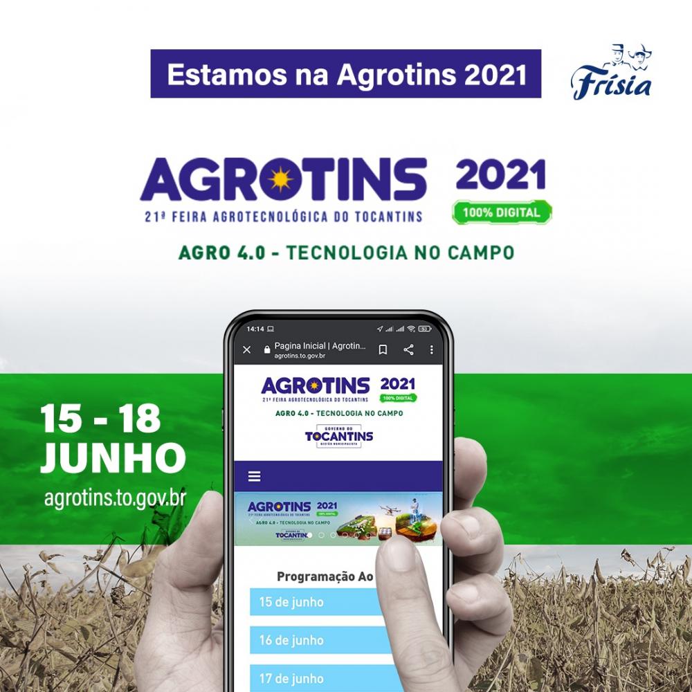 A Agrotins 2021 tem o tema “Agro 4.0: Tecnologia no Campo”, sendo realizada anualmente pela Secretaria da Agricultura, Pecuária e Aquicultura do Tocantins (Seagro).