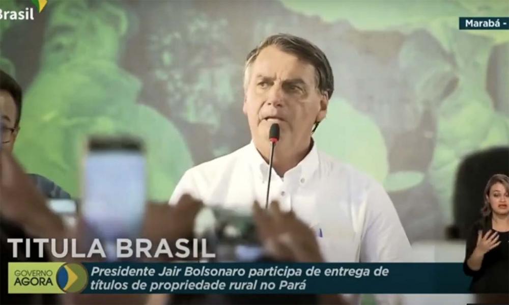 Presidente Jair Bolsonaro entrega mais de 50 mil títulos de terra no Pará, em cerimônia realizada em Marabá;