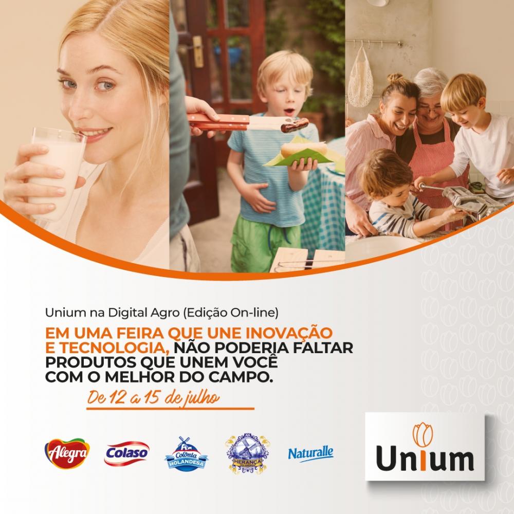 Unium irá participar da Digital Agro com a veiculação de comerciais e estande virtual de produtos Créditos: Divulgação