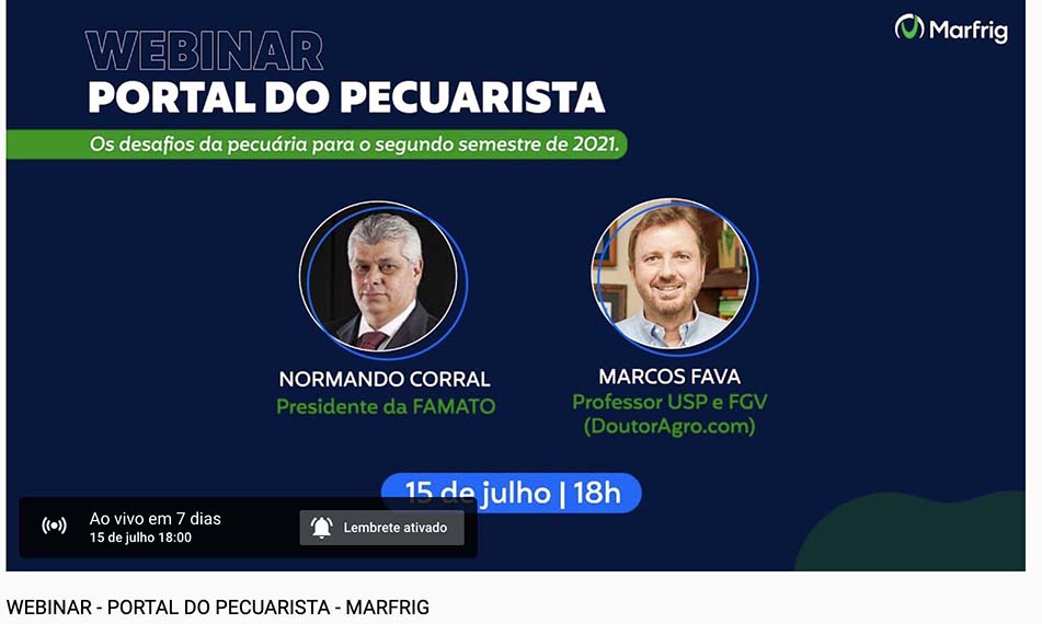Além do lançamento do portal, a Marfrig estreia uma série de webinars mensais.