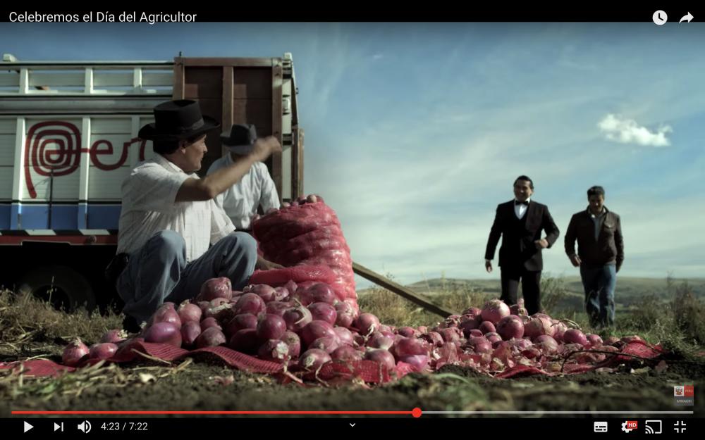 O video de sete minutos feito pelo Ministério da Agricultura do Peru, postado em 2016, faz homenagem aos produtores rurais.