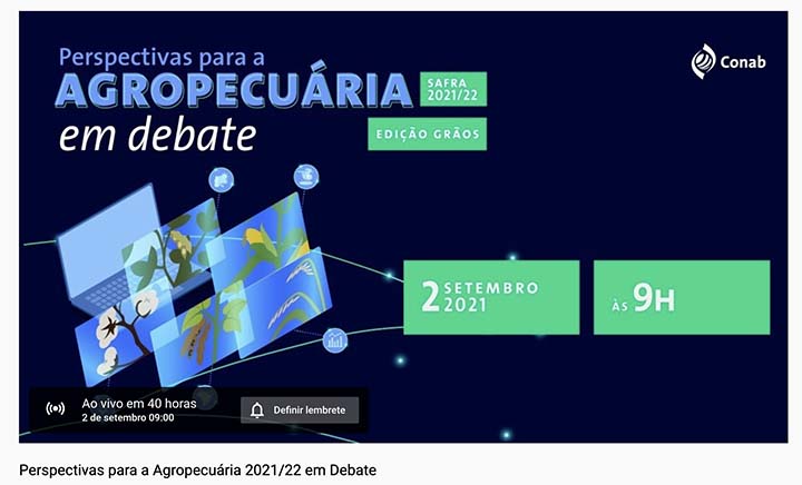 Para participar, não é necessário fazer inscrição. O debate pode ser acompanhado pelo canal da Conab no Youtube e haverá espaço para interação com o público. 