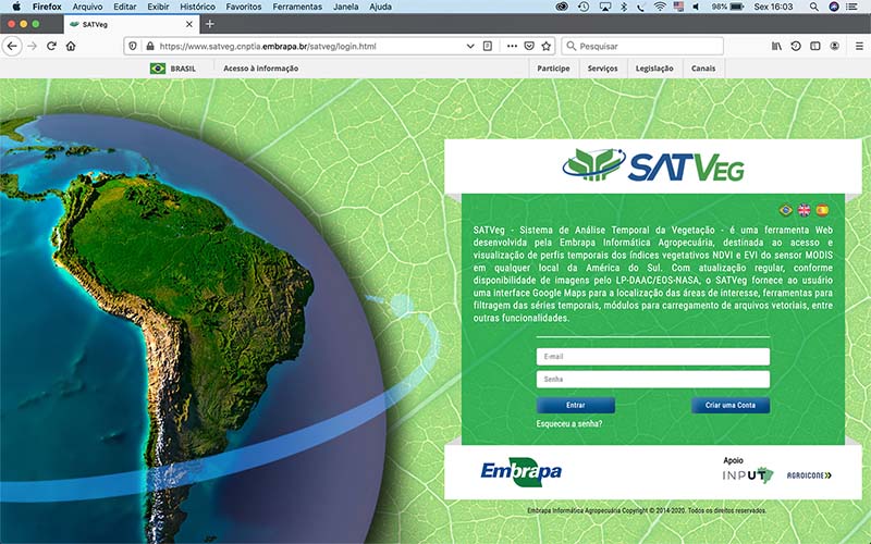 A tecnologia permite a observação de séries temporais de índices de vegetação por meio de imagens de satélite MODIS, oferecendo apoio a atividades de monitoramento agrícola e ambiental em toda a América do Sul.