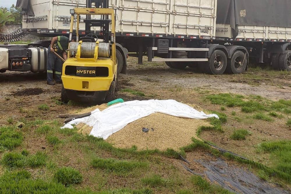 PM recupera 35 toneladas de cevada e insumo agrícola desviados em Paranaguá, no Litoral do estado - Paranaguá, 09/02/2022 Foto: PMPR