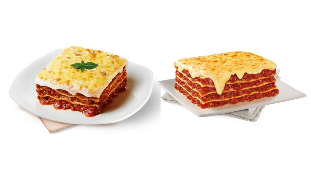 Lasanhas de bolonhesa e de calabresa estão entre os três novos produtos da Alegra. Foto: Alegra/Divulgação