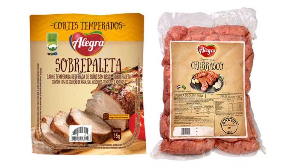 A sobrepaleta e a linguiça frescal para churrasco estão entre os produtos que receberam a certificação EPD. Foto: Divulgação/Alegra