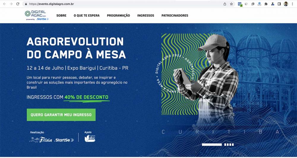 Com o tema “AgroRevolution: do campo à mesa”, a feira terá os painéis “Novas tecnologias e biotecnologias”, “Soluções sustentáveis”, “Alimentos do futuro e o futuro dos alimentos” e “Inovação na prática: investimento, startups e cases”. 