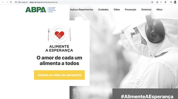 O conceito da mensagem reforça o comprometimento do setor com os colaboradores e com a oferta de alimentos.