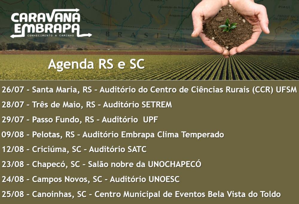Agenda no RS e em SC