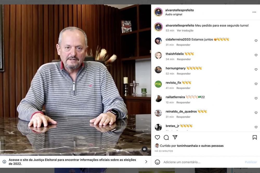 Prefeito de Castro, Álvaro Telles declara apoio ao presidente Bolsonaro.
