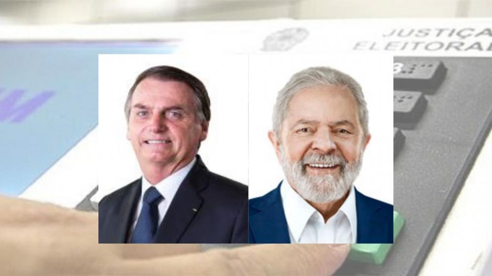 Bolsonaro e Lula com empate técnico. Fotos registro de candidatura do TSE. 