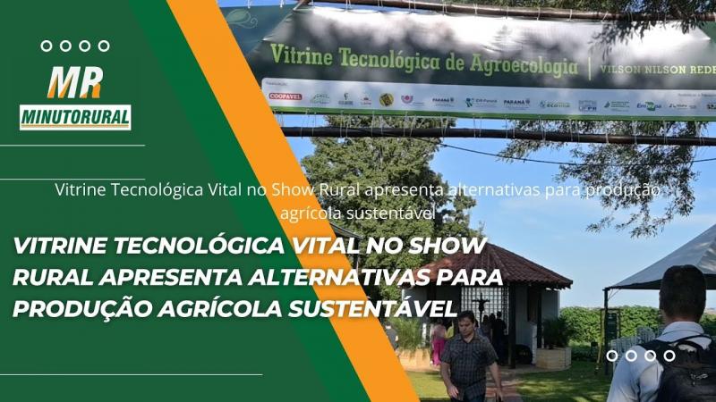 Vitrine Tecnológica Vital no Show Rural apresenta alternativas para produção agrícola sustentável